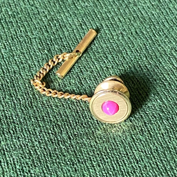 VTG I C.D. Foster I 14K Pink Star Ruby Tie Tac - Picture 6 of 16